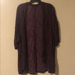 Maroon kimono cardigan